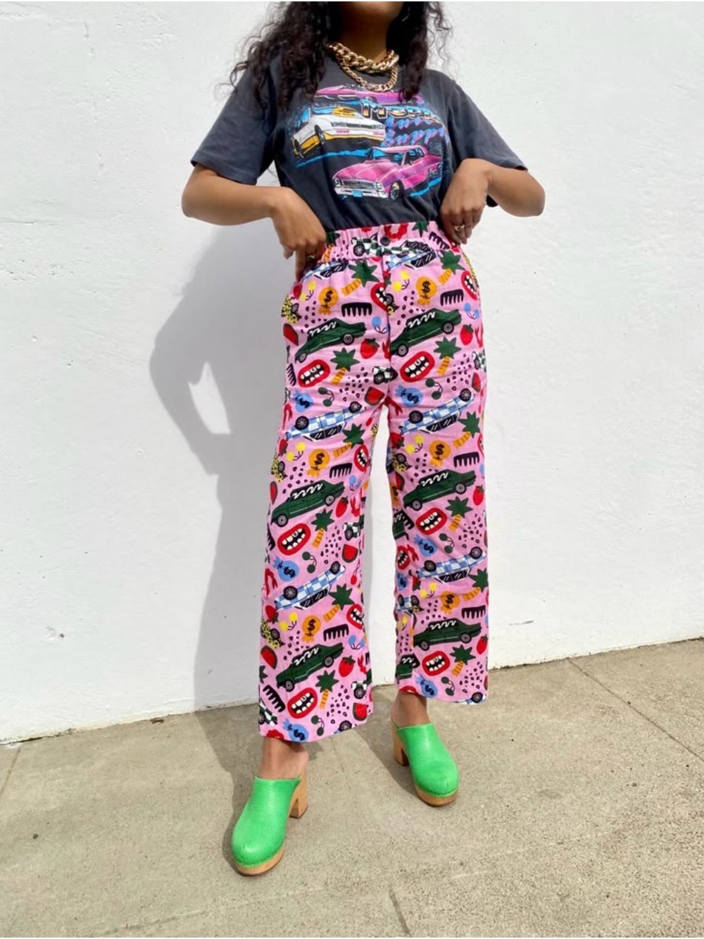 Nooworks Highwaist Graphic Pant Roll out Size S